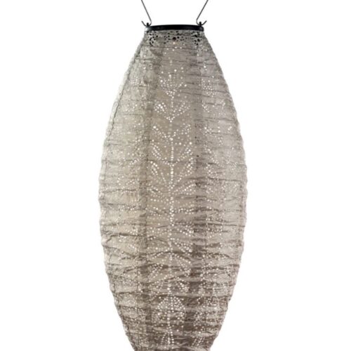 Lumiz Outdoor Solar LanternLong Oval 20cm - Light Taupe