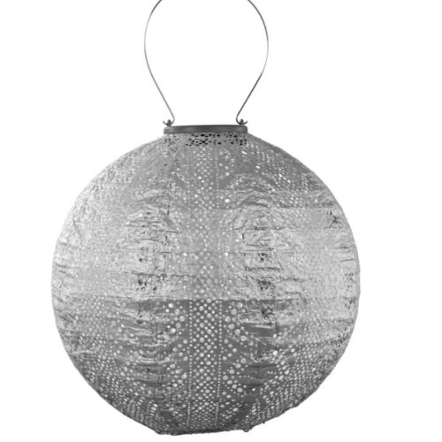 Lumiz Outdoor Solar Lantern Round 30cm - Silver