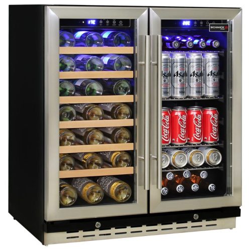 Schmick - JC165 - Stainless Steel Door Triple Glazed Dual Zone Beer & Wine Fridge