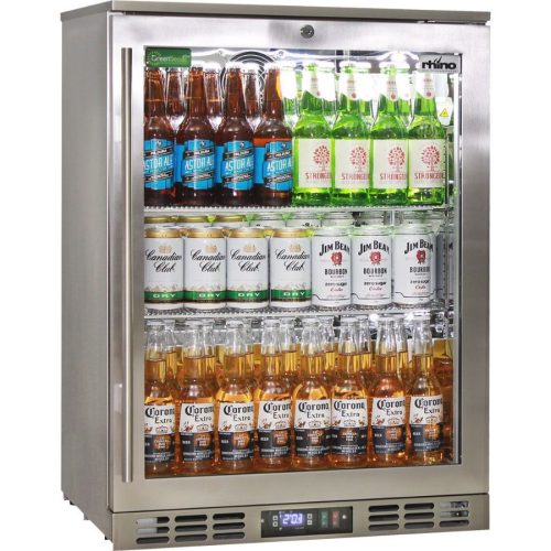 Rhino - SG1R-HD - Stainless Steel Heated Glass Door Bar Fridge - Right Hinged