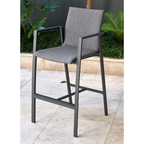 Melton Craft Bronte Padded Bar Stool - Charcoal