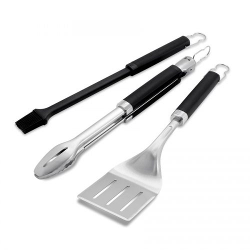 Weber 3 Piece Tool Set Tongs Spatula And Basting Brush