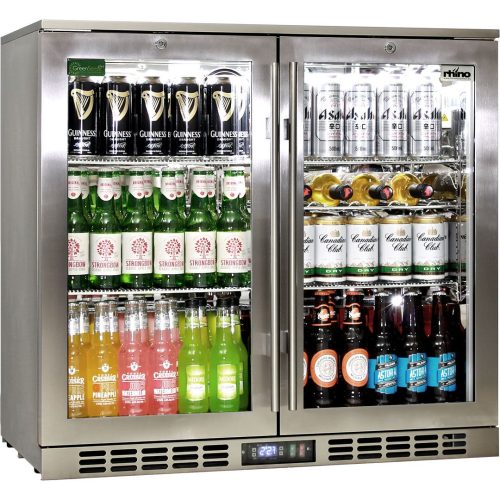 Rhino - SG2H-HD - Stainless Steel Heated Glass 2 Door Bar Fridge