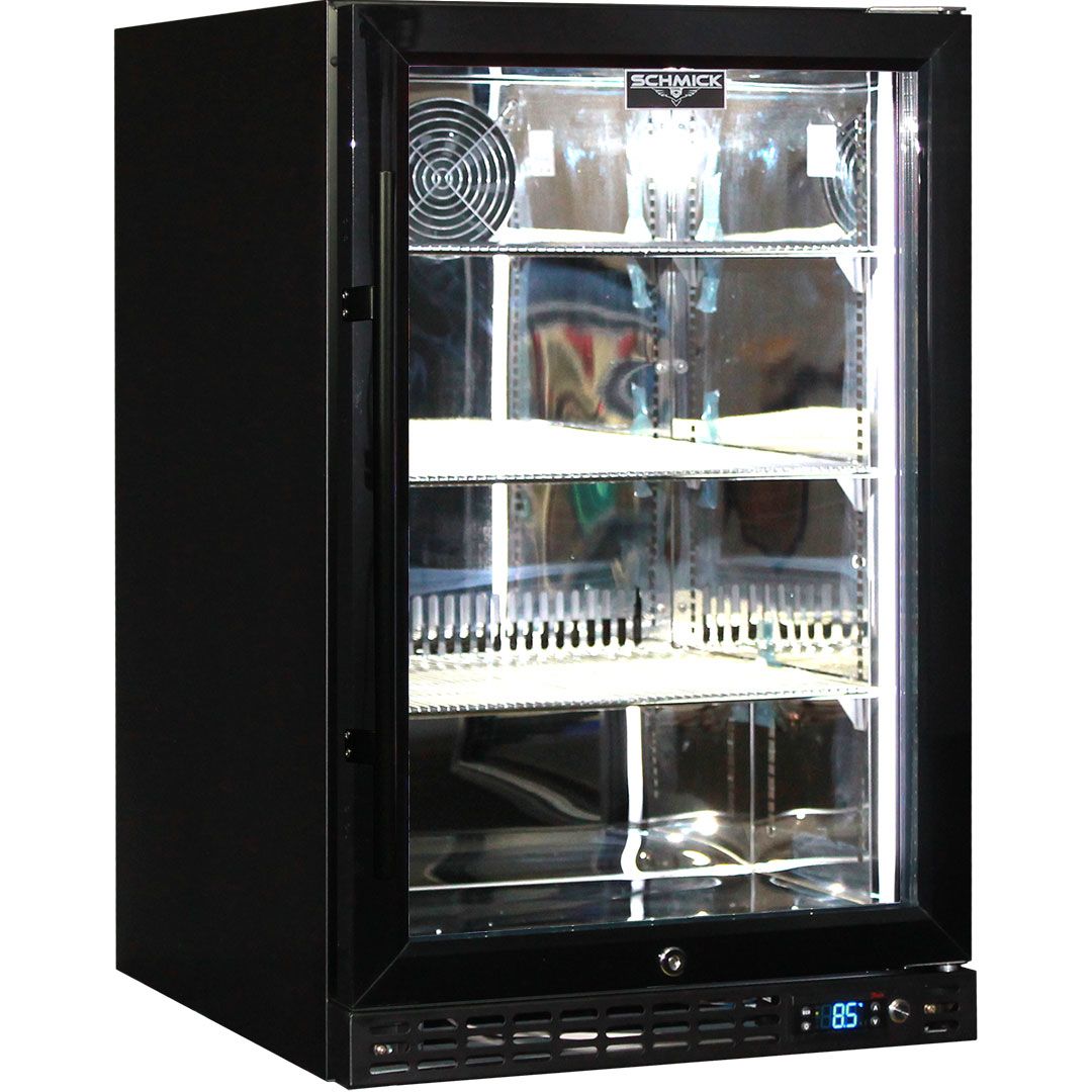 Schmick - SK116R-B-HD - Black Heated Glass Bar Fridge - Right Hinged - Image 3