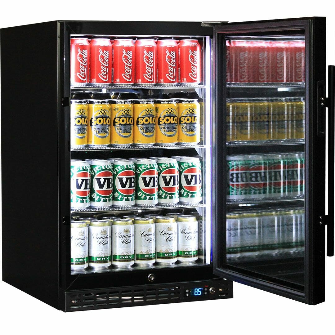 Schmick - SK116R-B-HD - Black Heated Glass Bar Fridge - Right Hinged - Image 4