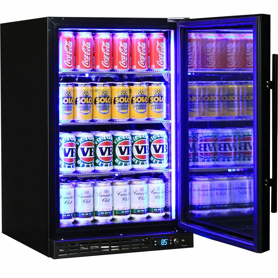 Schmick - SK116R-B-HD - Black Heated Glass Bar Fridge - Right Hinged - Image 2