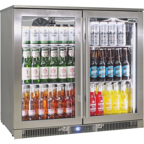 Rhino - ENV2H-SS - Stainless Steel Glass Door Marine Grade Bar Fridge