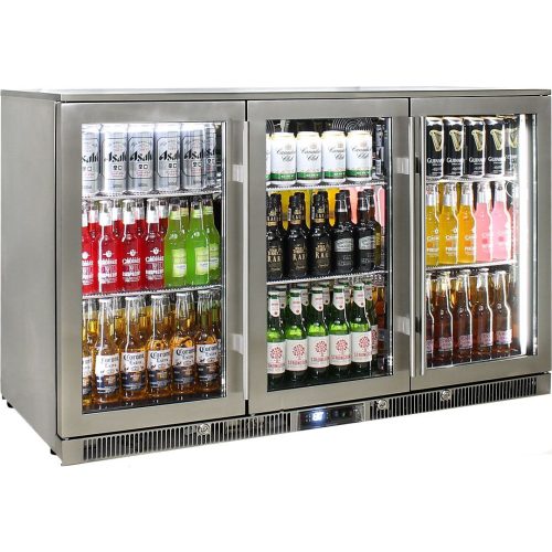 Rhino - ENV3H-SS - Stainless Steel Glass Door Marine Grade Bar Fridge