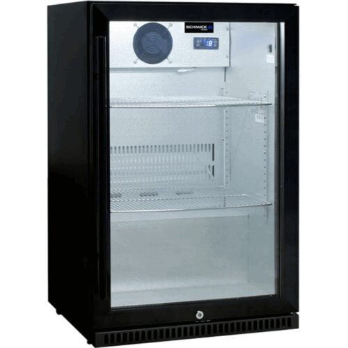Schmick - SK118R-B - Black Heated Glass and Triple Glazing Bar Fridge - Right Hinged