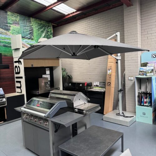 Instant Shade Umbrellas Aurora V1 2.8m Square inc Matching Cover - Smoked Tweed - Floor Stock Thomastown