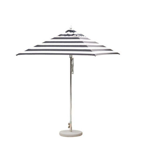 Instant Shade Umbrellas Greenwich 3m Square - Black/White Stripe 50mm
