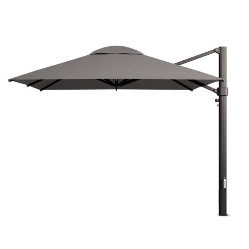 Instant Shade Umbrellas Eclipse v4 3m Square - Black Anodised Frame inc Matching Cover - Smoked Tweed