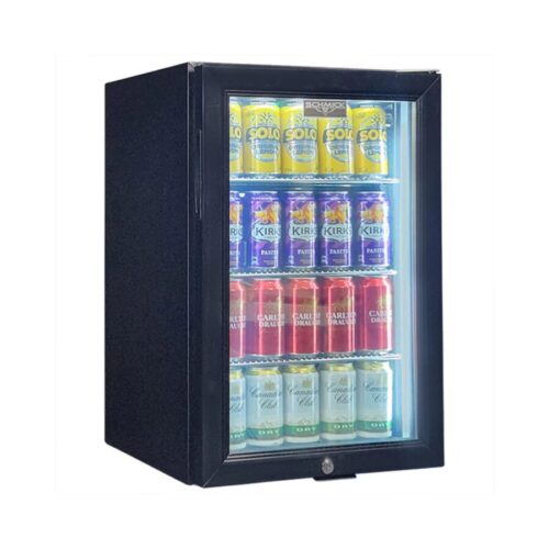 Schmick - SK68L-B - Black Triple Glazed Bar Fridge With Blue and White Led - Left Hinge