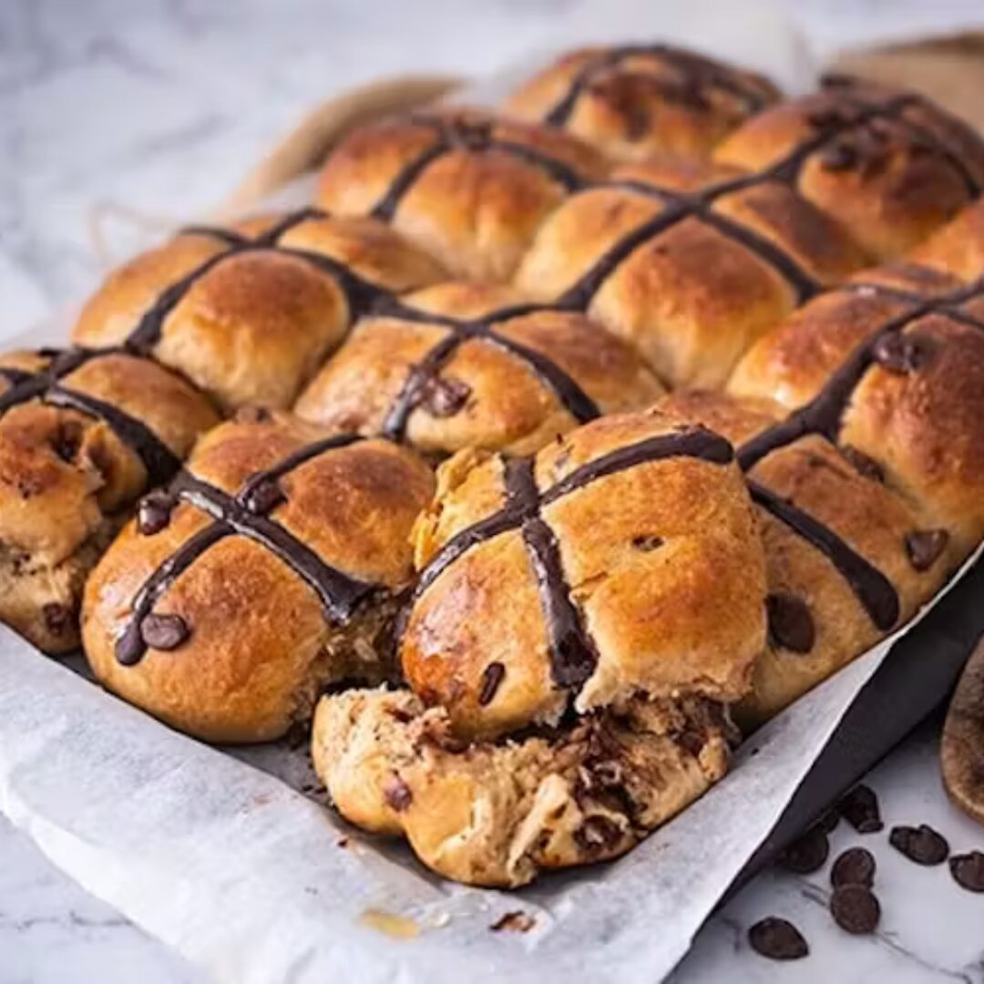 Choc Hot Cross Brioche Buns