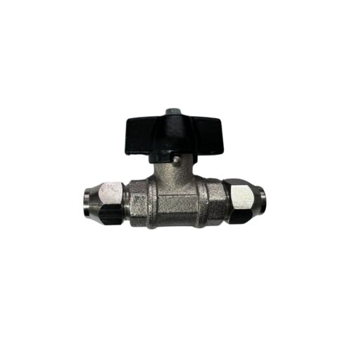 Bromic Ball Valve-Flared (inc. nuts) Butterfly Handle 3/8sae - Black Handle
