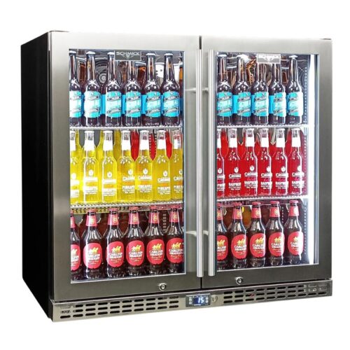 Schmick - SK246-SS - Stainless Steel Triple Glazed Twin Door Bar Fridge
