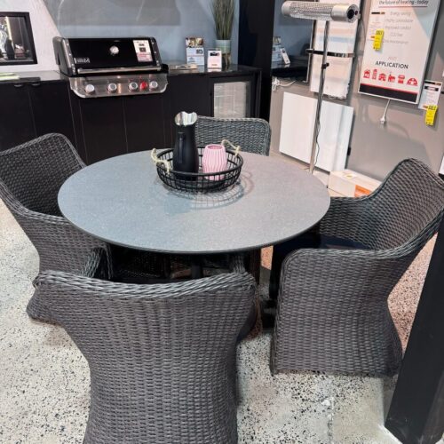 Tulip Table & 4 Miami Wicker Chairs – Floor Stock South Morang